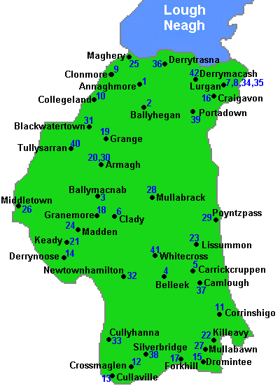 Map of GAA Clubs in Armagh